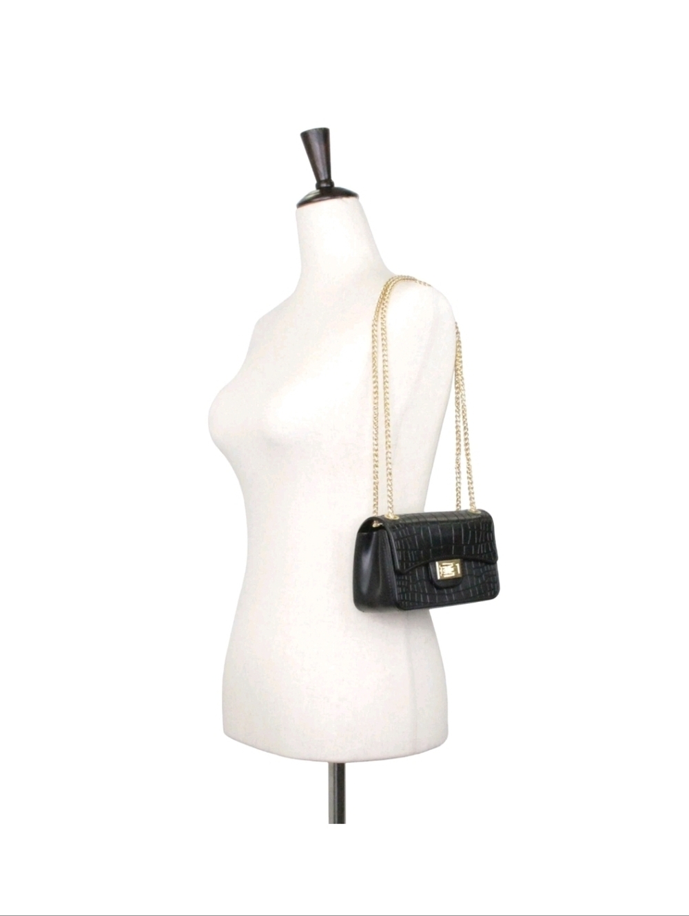 🌺 Most Wanted Textured Jelly Crossbody Chain Bag in Black - Picture 6 of 7
